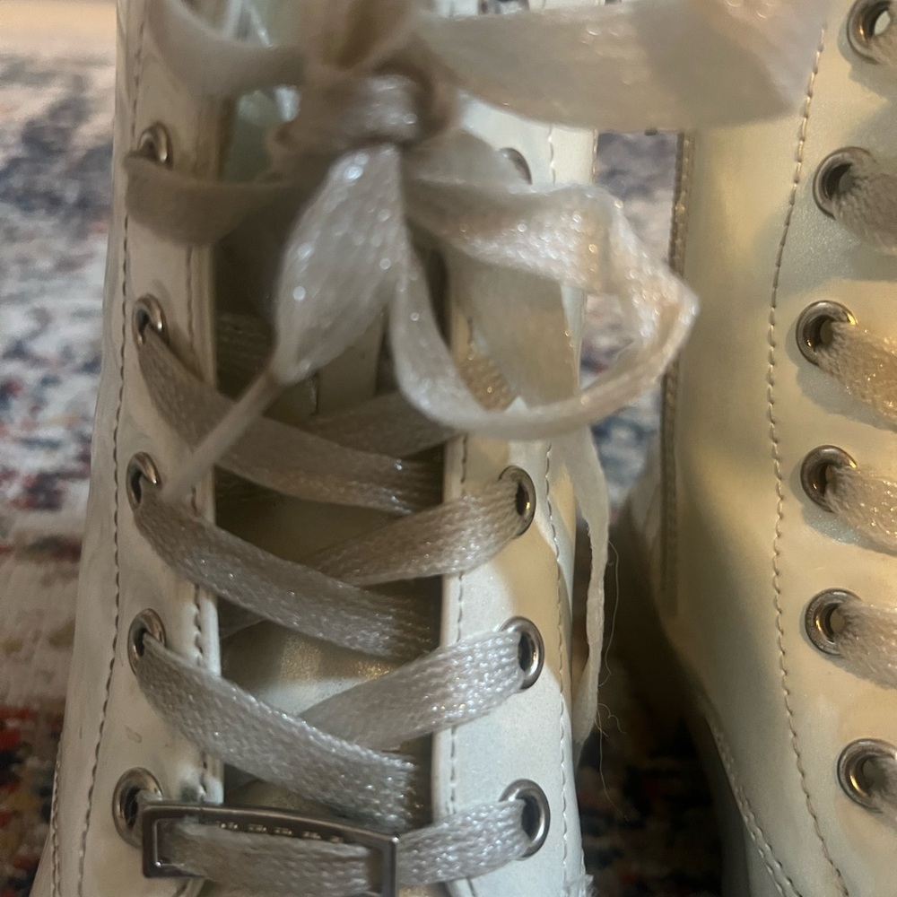 Girl light beige skinny Lace-Up Boots - Picture 4 of 10